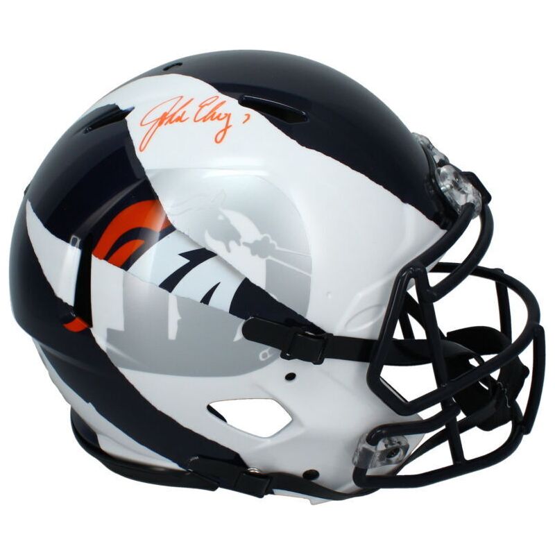 John Elway Autographed Broncos Custom ECC Painted Authentic Speed Helmet Beckett