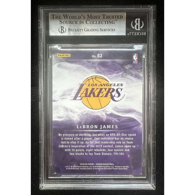 2019-20 Panini Origins Rare Gold LeBron James Lakers Jersey BGS 8.5 #10/10