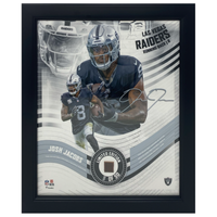 Josh Jacobs Raiders Framed 15" x 17" Game Used Football Collage LE 8/50