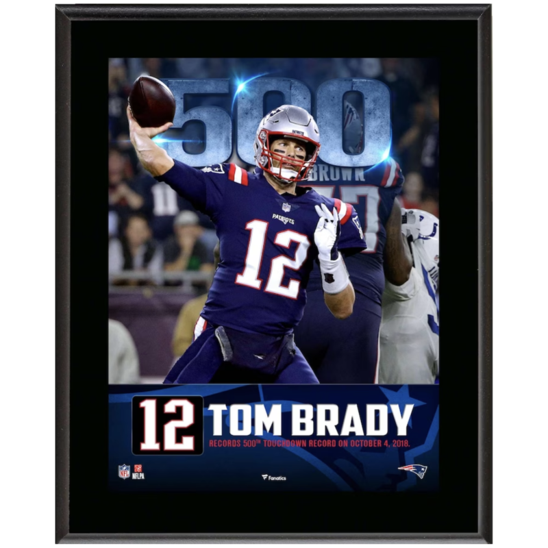 Tom Brady Patriots 10.5" x 13" 500th Touchdown Sublimated Plaque