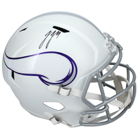 JJ McCarthy Autographed Minnesota Vikings Winter Warrior Full Size Speed Helmet Beckett