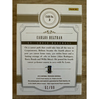 2012 Panini National Treasures Treasure Materials 51/99 Carlos Beltran St. Louis Cardinals #3