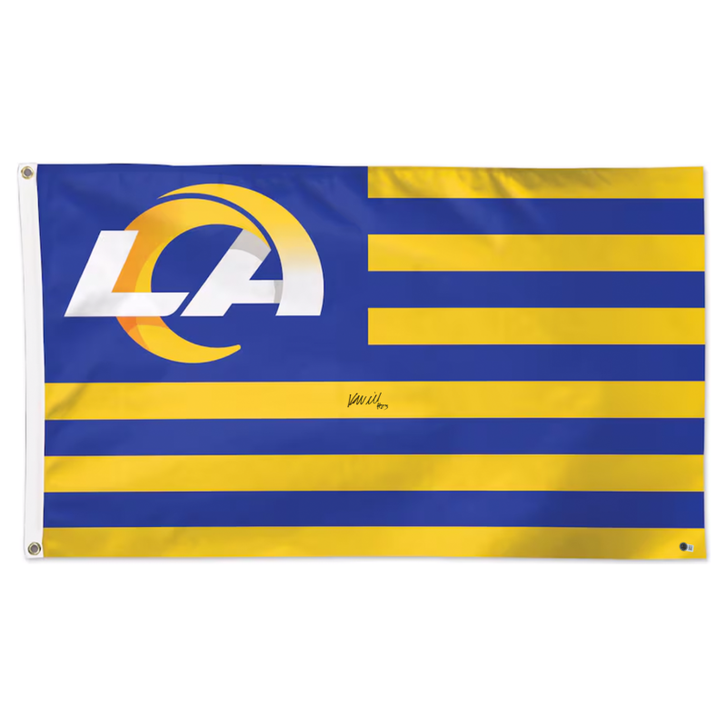 Kyren Williams Autographed Los Angeles Rams Stars & Stripes 3' x 5' Flag Beckett