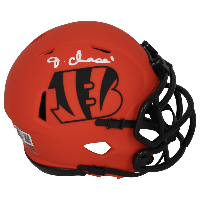 Ja'Marr Chase Autographed Bengals 'RAVE' Mini Speed Helmet Beckett