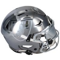 Brock Bowers Autographed Raiders Custom Chrome SpeedFlex Helmet Beckett