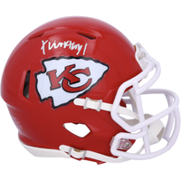 Xavier Worthy Autographed Kansas City Chiefs Mini Speed Helmet Fanatics