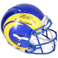 Kyren Williams Autographed "Play Like A Champion" Rams Authentic Helmet Beckett