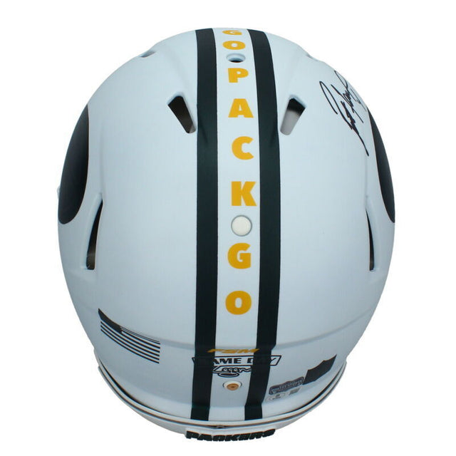 Brett Favre Autographed Packers Custom FSM Painted Speed Helmet Beckett