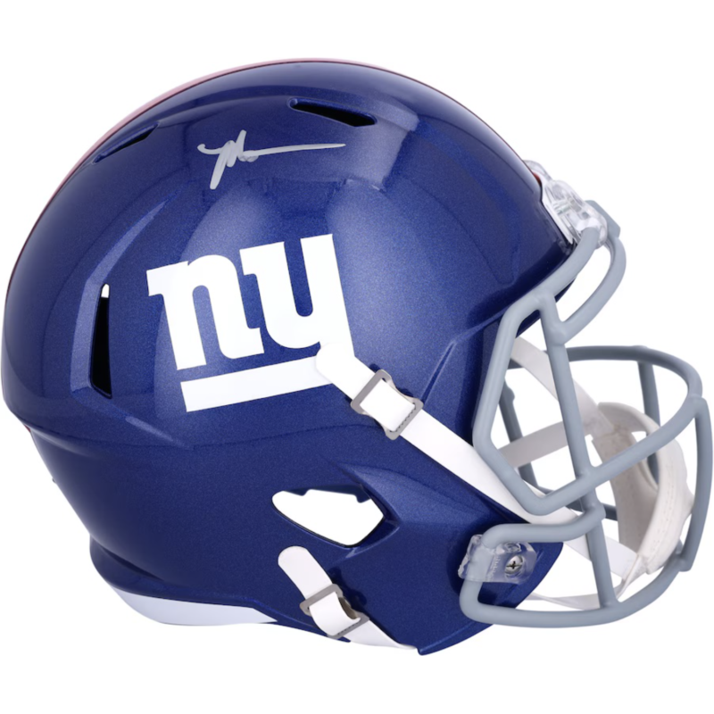 Malik Nabers Autographed New York Giants Full Size Speed Helmet Fanatics