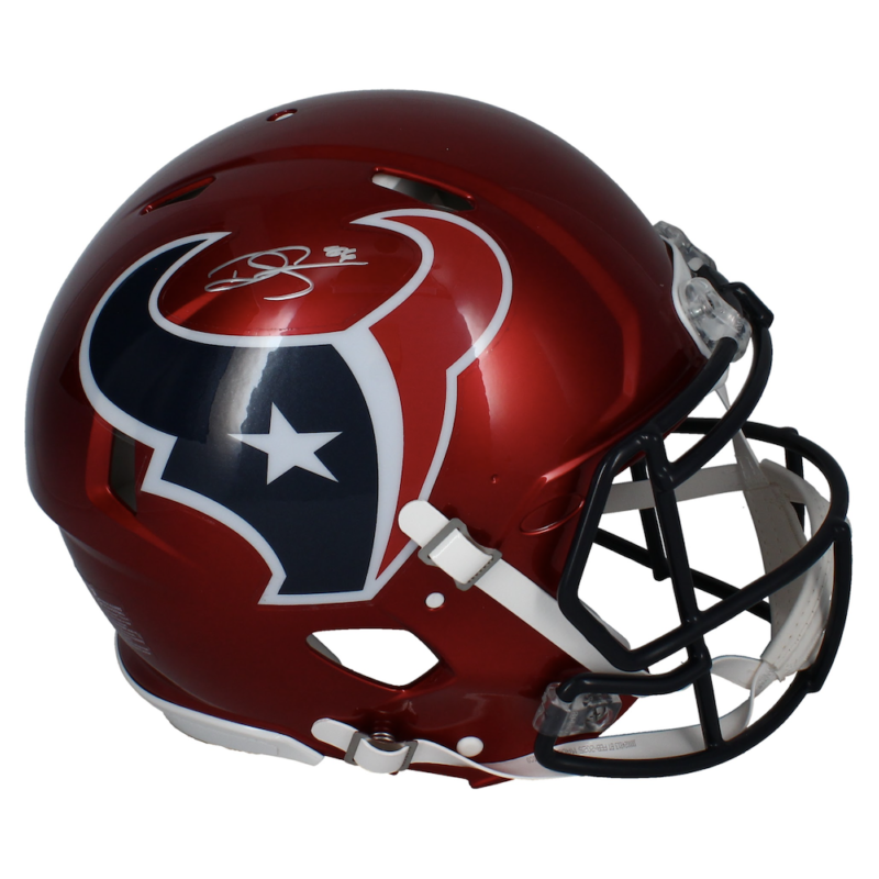 Dalton Schultz Autographed Texans Red Alternate Authentic Speed Helmet Beckett