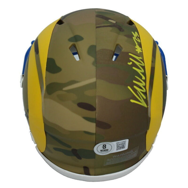 Kyren Williams Autographed Rams Camo Mini Speed Helmet Beckett