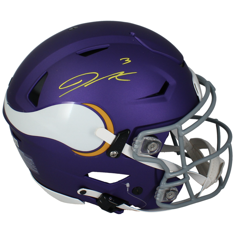 Jordan Addison Autographed Vikings 2023 Alt. Tribute Speedflex Helmet Beckett