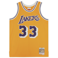 Kareem Abdul-Jabbar Autograped "HOF '95" LA Lakers M&N Swingman Jersey Fanatics