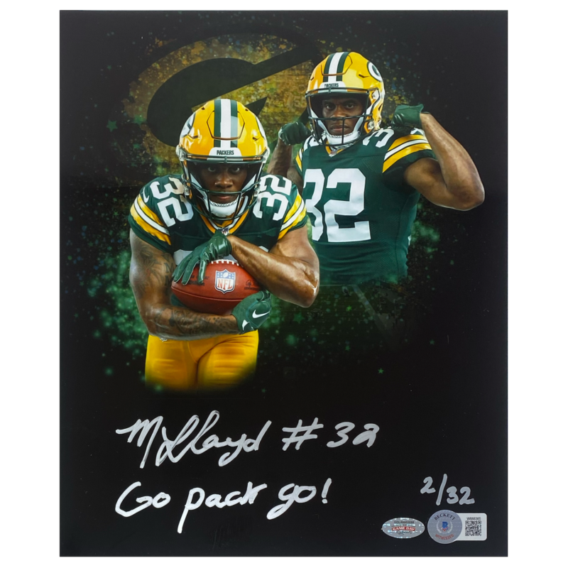 MarShawn Lloyd Autographed "Go Pack Go" 8 x 10 Photo Collage Beckett / GDL LE 32