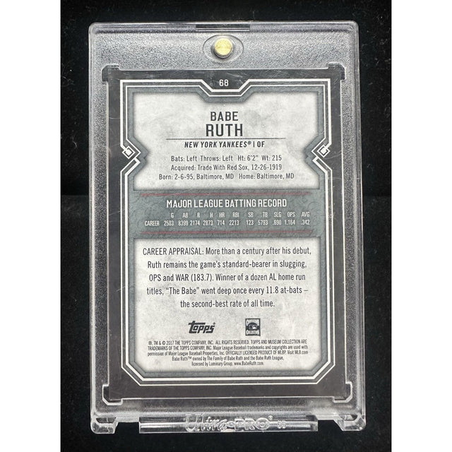 2017 Topps Museum Collection #68 Babe Ruth New York Yankees