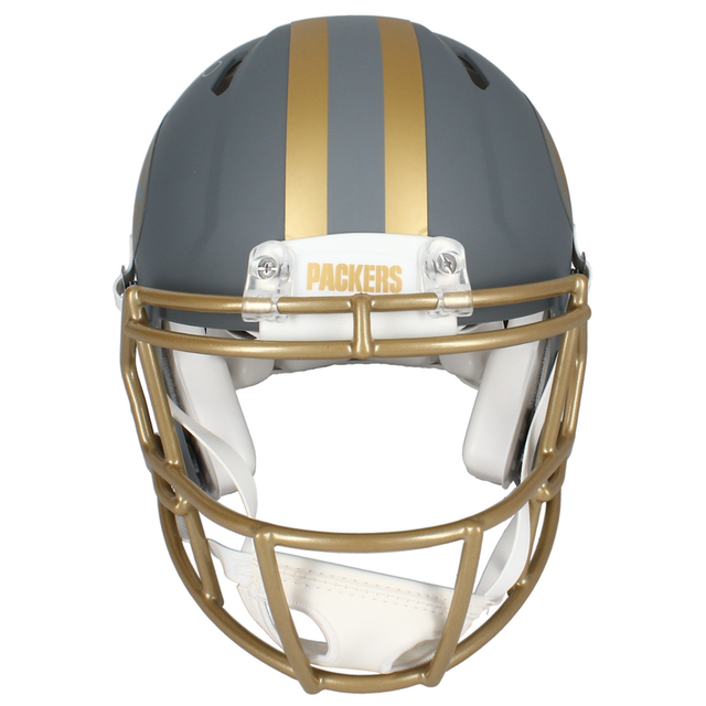 Brett Favre Autographed Packers Slate Authentic Speed Helmet Beckett