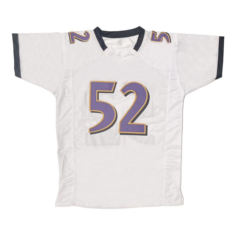 Ray Lewis of the Baltimore Ravens Autographed Custom White Jersey Beckett