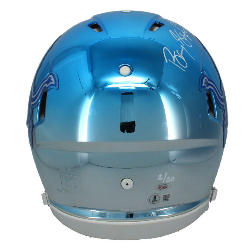 Barry Sanders Autographed "HOF '04" Chromed Authentic Helmet Beckett & GDL LE 20