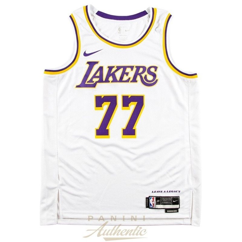 Luka Doncic Autographed Los Angeles Lakers White Nike Swingman Jersey Panini