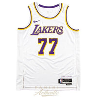 Luka Doncic Autographed Los Angeles Lakers White Nike Swingman Jersey Panini
