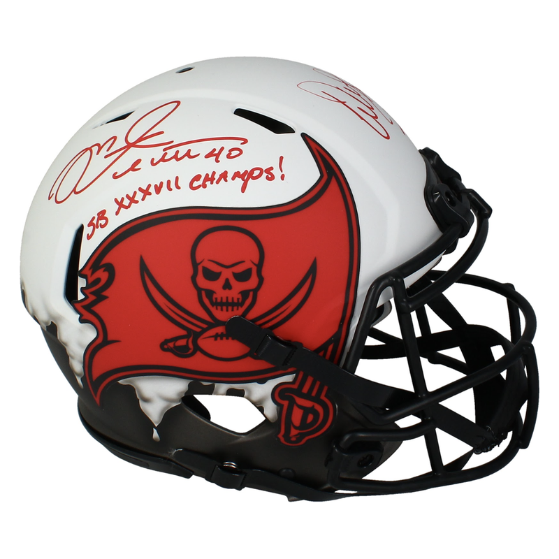 Mike Alstott / Warren Sapp Autographed Buccaneers Authentic Drip Helmet Beckett