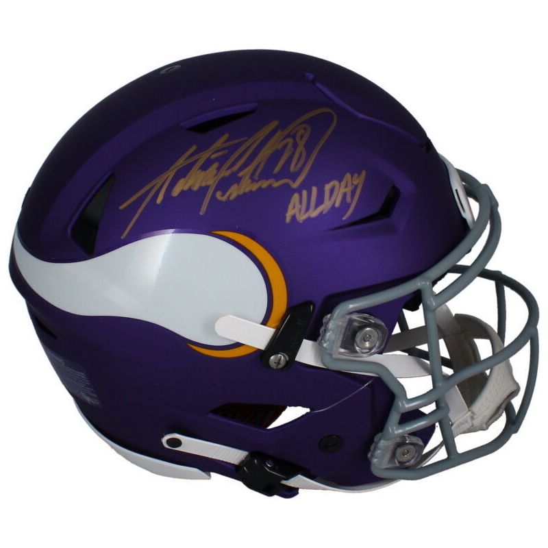 Adrian Peterson Autographed "All Day" Vikings SpeedFlex Authentic Helmet Beckett