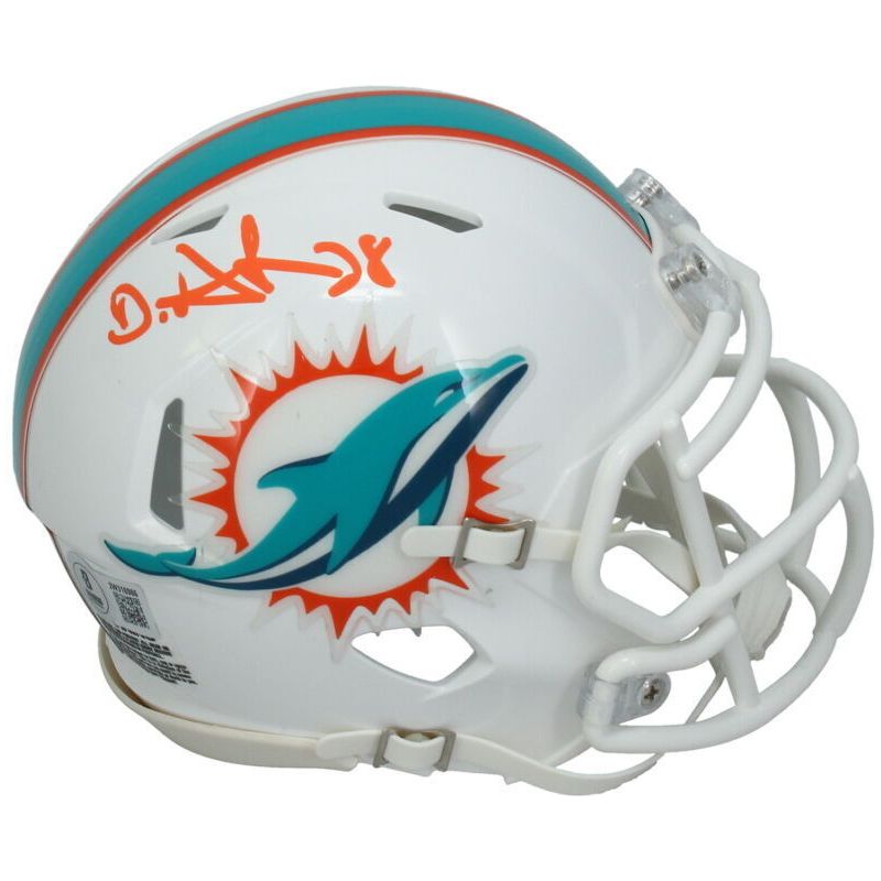 De'Von Achane Autographed Miami Dolphins Mini Speed Helmet Beckett