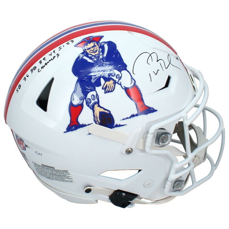 Tom Brady Autographed "SB Champs" Patriots SpeedFlex Helmet Fanatics LE 50
