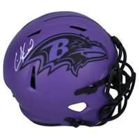 Ed Reed Autographed Ravens Full Size 'RAVE' Replica Speed Helmet Beckett