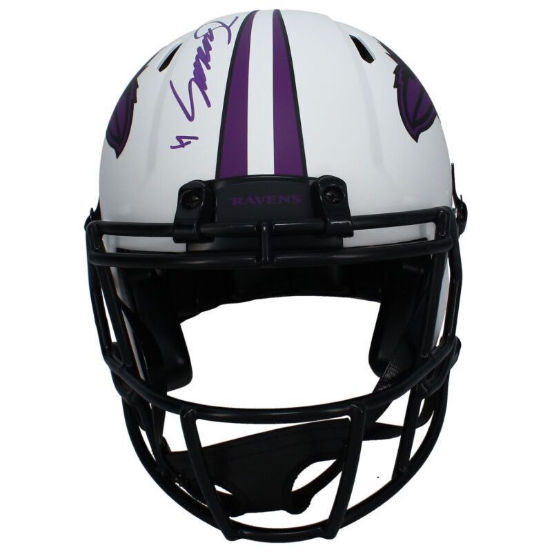 Zay Flowers Autographed Ravens Lunar Eclipse Authentic Speed Helmet JSA