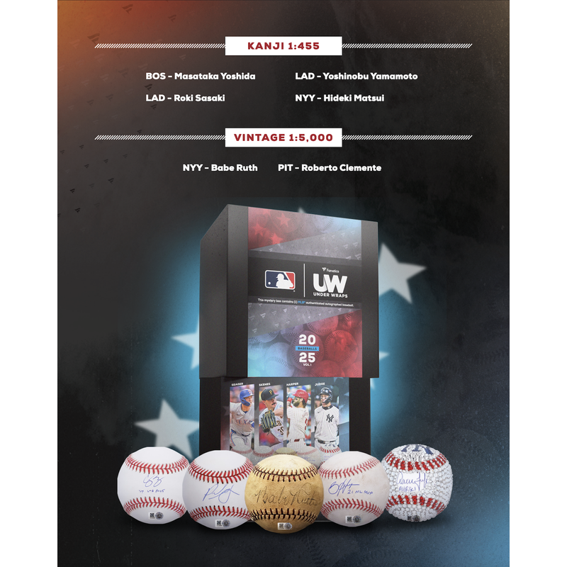 2025 MLB Under Wraps Autographed Baseball (Babe Ruth, Ohtani, Judge) Fanatics