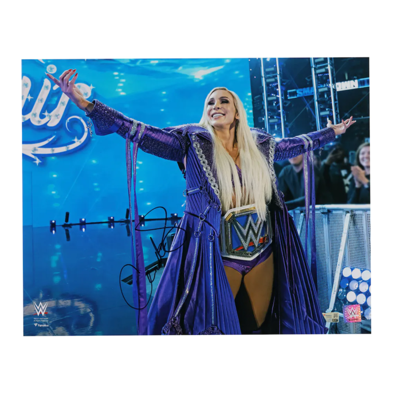 Charlotte Flair Autographed (Black) WWE Entrance w/Title 16 x 20 Photo Fanatics