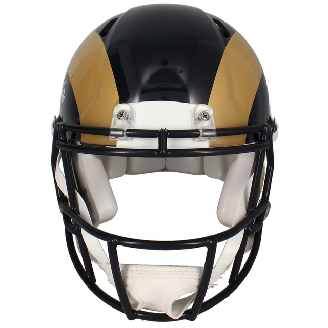 Marshall Faulk Autographed Rams Throwback Authentic Speed Helmet Beckett