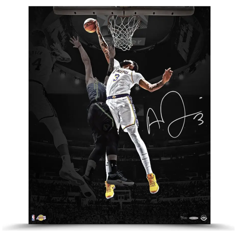 Anthony Davis Autographed Lakers "Rejection" 20" x 24" Photograph UDA LE 100