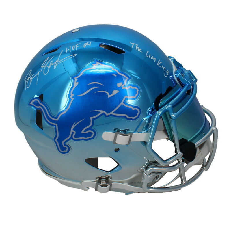 Barry Sanders Autographed "HOF '04" Chromed Authentic Helmet Beckett & GDL LE 20