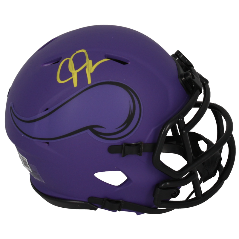 Justin Jefferson Autographed Vikings 'RAVE' Mini Speed Helmet Beckett