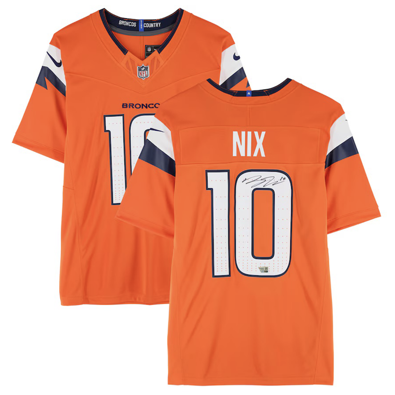 Bo Nix Autographed Denver Broncos Orange Limited Jersey Fanatics