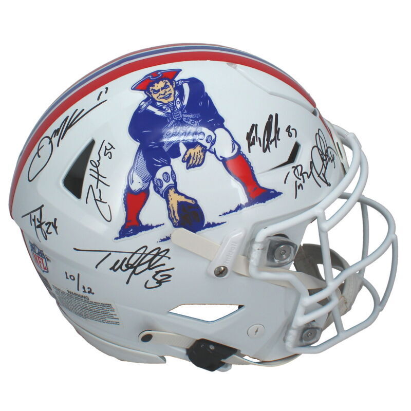 Tom Brady, Gronkowski, Edelman +4 Autographed SpeedFlex Helmet Patriots Fanatics LE 10/12