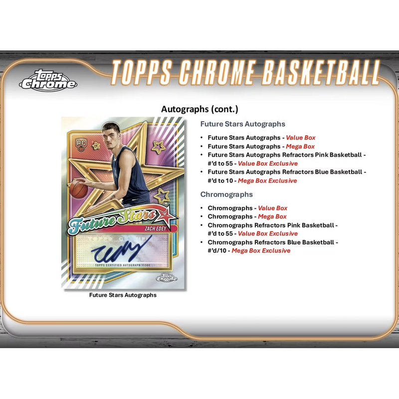 2024/25 Topps Chrome Mega NBA Basketball 8-Pack Monster Box Factory Sealed