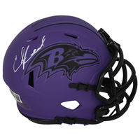 Ed Reed Autographed Baltimore Ravens 'RAVE' Mini Speed Helmet Beckett