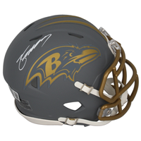 Zay Flowers Autographed Baltimore Ravens 'Slate' Mini Speed Helmet Beckett
