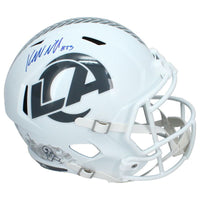 Kyren Williams Autographed (Blue Ink) Rams 2024 STS Full Size Helmet Beckett