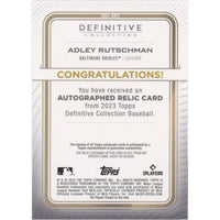 2023 Topps Definitive Collection Relic ADLEY RUTSCHMAN Baltimore Orioles Definitive RC Auto /50