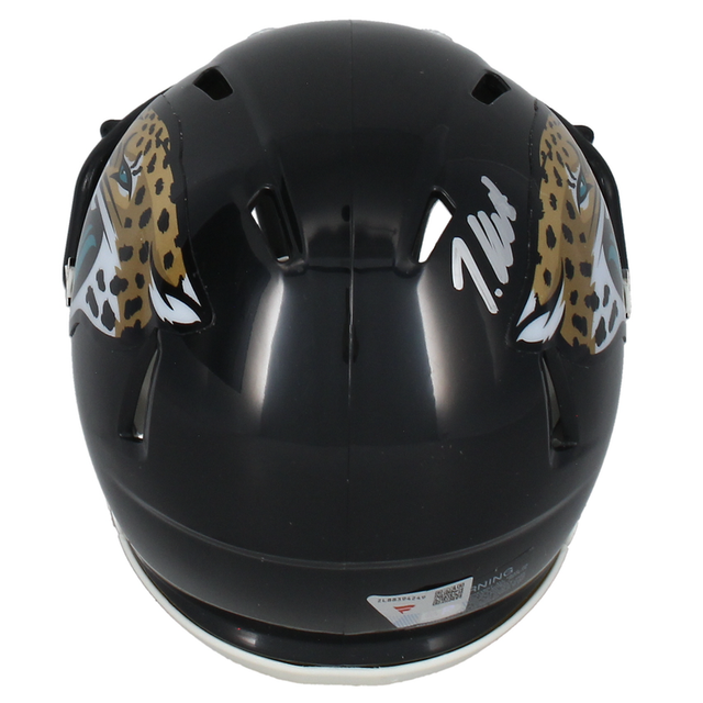 Travis Hunter Autographed Jacksonville Jaguars Mini Speed Helmet Fanatics