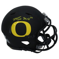 Bo Nix Autographed Oregon Ducks Black Mini Speed Helmet Beckett