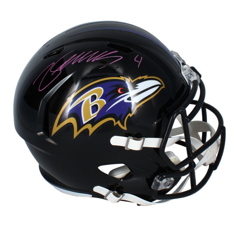 Zay Flowers Autographed Baltimore Ravens Speed Full Size Helmet Beckett