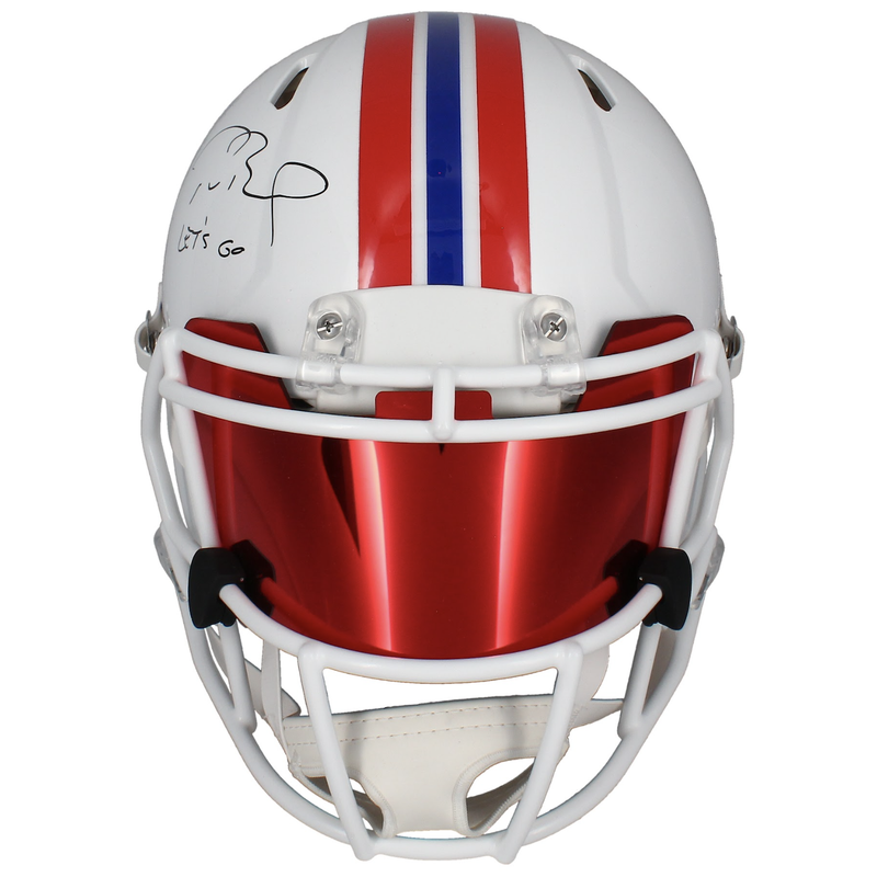 Tom Brady Autographed "Let's Go" Authentic Patriots TB Helmet Fanatics LE 12