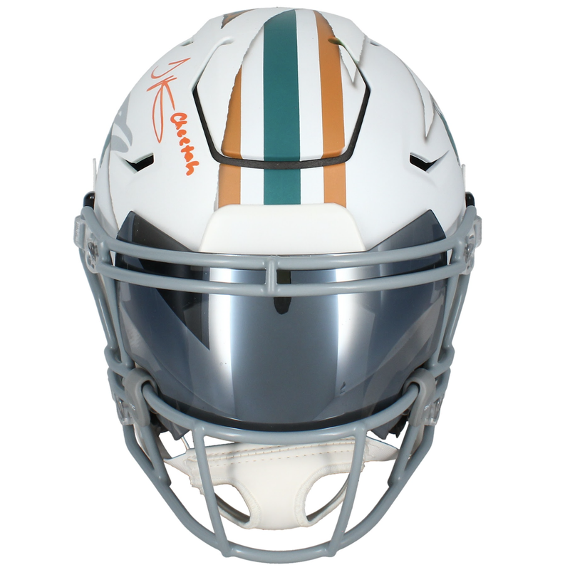 Tyreek Hill Signed "Cheetah" Dolphins Painted Speedflex Helmet Fanatics LE 2/2