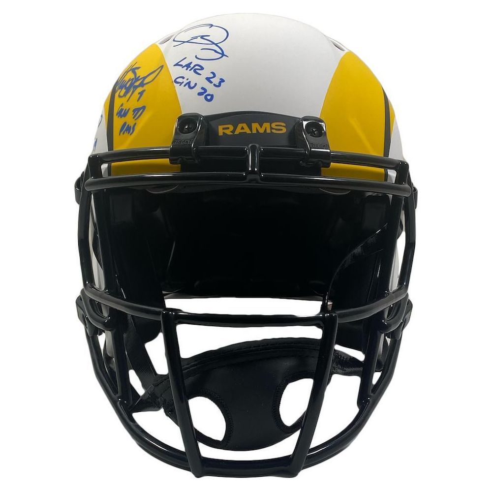 Los Angeles Rams Team Signed Inscribed Lunar Eclipse Speed Helmet Fanatics LE 56