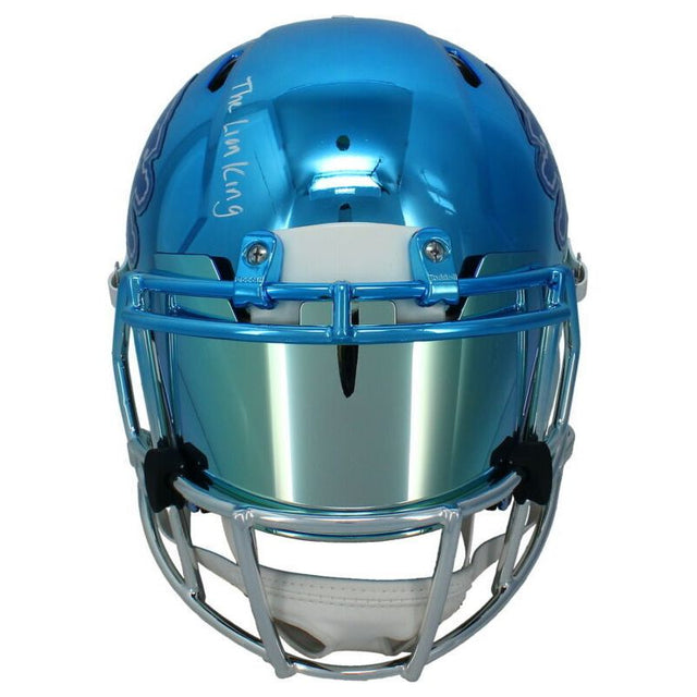 Barry Sanders Autographed "HOF '04" Chromed Authentic Helmet Beckett & GDL LE 20